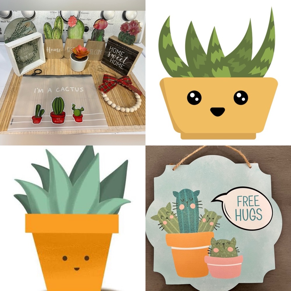 Cute little plant/succulent etc home decor bundle